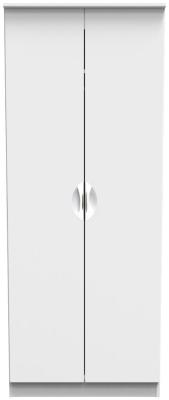 Flora White Ash 2 Door Plain Wardrobe W 77cm X D 595cm