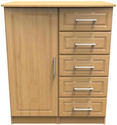 Gina Modern Oak 1 Door Midi Wardrobe W 77cm X D 595cm