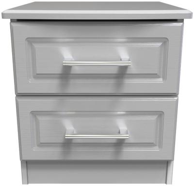 Gina Grey Ash 2 Drawer Bedside Cabinet