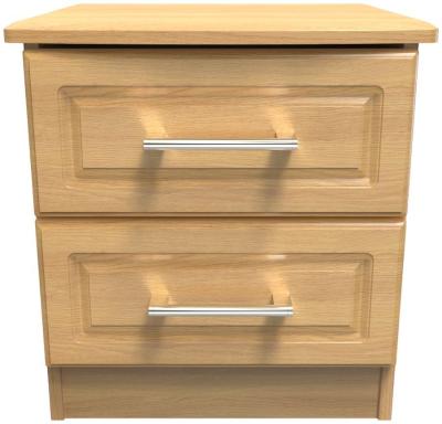 Gina Modern Oak 2 Drawer Bedside Cabinet