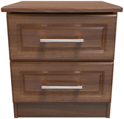 Gina Walnut 2 Drawer Bedside Cabinet