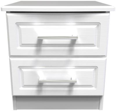 Gina White Ash 2 Drawer Bedside Cabinet