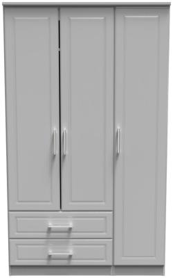 Gina Grey Ash 3 Door Triple Wardrobe W 124cm X D 595cm