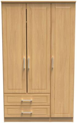 Gina Modern Oak 3 Door Triple Wardrobe W 124cm X D 595cm