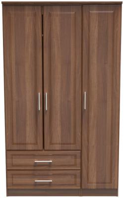 Gina Walnut 3 Door Triple Wardrobe W 124cm X D 595cm