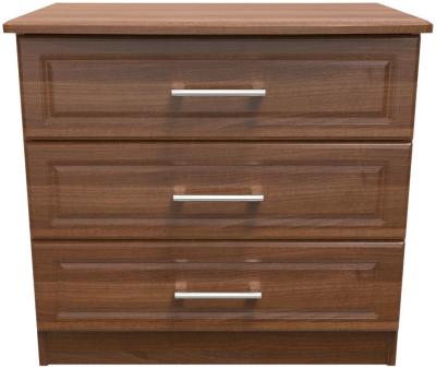 Gina Walnut 3 Drawer Small Chest