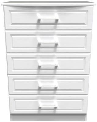 Gina White Ash 5 Drawer Chest