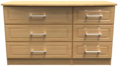Product photograph of Gina Oak Effect 6 Drawer Midi Dresser from Choice Furniture Superstore