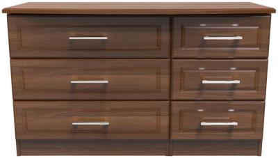 Product photograph of Gina Walnut Effect 6 Drawer Midi Dresser from Choice Furniture Superstore