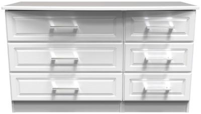 Product photograph of Gina White 6 Drawer Midi Dresser from Choice Furniture Superstore