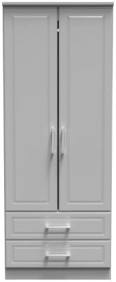 Gina Grey Ash 2 Door Double Wardrobe W 77cm X D 595cm