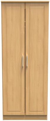 Gina Modern Oak 2 Door Plain Wardrobe W 77cm X D 595cm