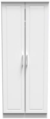 Gina White Ash 2 Door Plain Wardrobe W 77cm X D 595cm