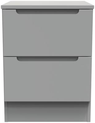 Milan Grey 2 Drawer Bedside Cabinet