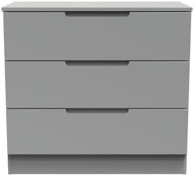 Milan Grey 3 Drawer Small Chest