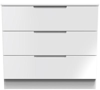 Milan White Gloss 3 Drawer Chest