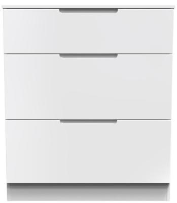 Milan White Gloss 3 Drawer Deep Chest