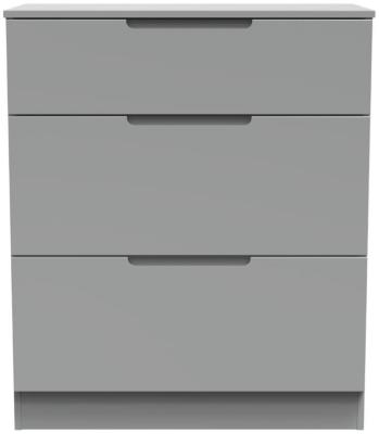 Milan Grey 3 Drawer Deep Chest