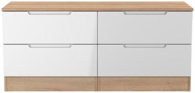 Product photograph of Milan White Gloss And Oak Effect Bed Box from Choice Furniture Superstore