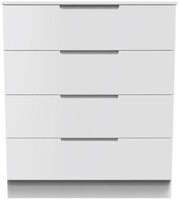 Milan White Gloss 4 Drawer Chest