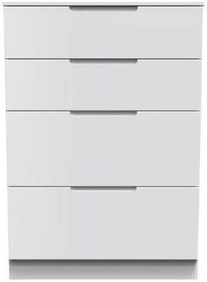 Milan White Gloss 4 Drawer Deep Chest