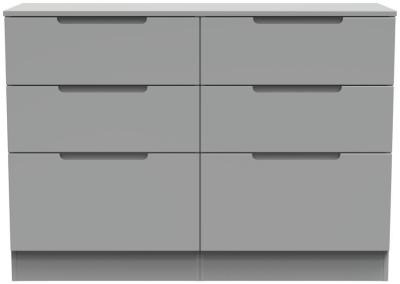 Milan Grey 6 Drawer Wide Chest