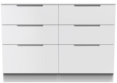 Milan White Gloss 6 Drawer Chest