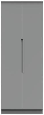 Milan Grey 2 Door Plain Wardrobe W 74cm X D 52cm