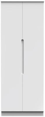 Milan White Gloss 2 Door Plain Wardrobe W 74cm X D 52cm