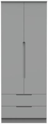 Milan Grey 2 Door Double Wardrobe W 74cm X D 52cm