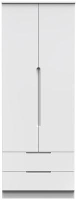 Milan White Gloss 2 Door Double Wardrobe W 74cm X D 52cm