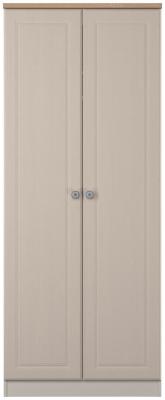 Norfolk Kashmir Ash And Bardolino Oak 2 Door Plain Wardrobe W 74cm X D 53cm