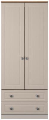 Norfolk Kashmir Ash And Bardolino Oak 2 Door Double Wardrobe W 74cm X D 53cm