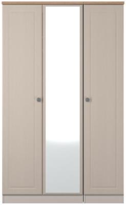 Norfolk Kashmir Ash And Bardolino Oak 3 Door Mirror Combi Wardrobe W 111cm X D 53cm