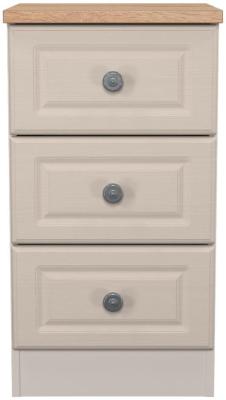 Norfolk Kashmir Ash And Bardolino Oak 3 Drawer Bedside Cabinet