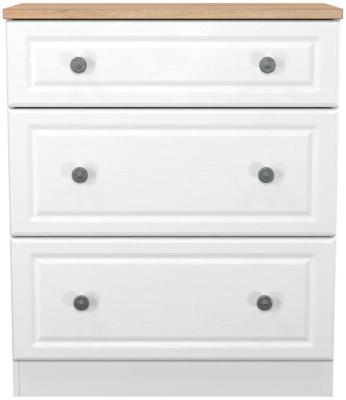 Norfolk White Ash And Bardolino Oak 3 Drawer Deep Chest