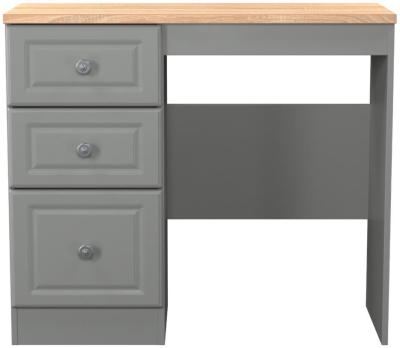 Norfolk Grey And Bardolina Oak 3 Drawer Single Pedastal Dressing Table