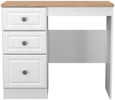 Norfolk White Ash And Bardolino Oak 3 Drawer Single Pedastal Dressing Table