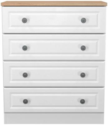 Norfolk White Ash And Bardolino Oak 4 Drawer Chest