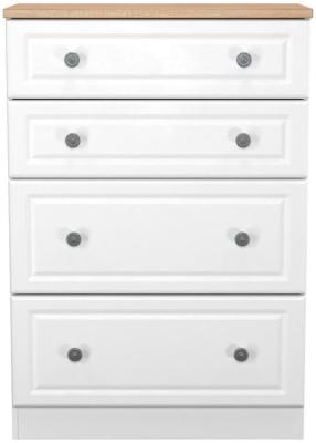 Norfolk White Ash And Bardolino Oak 4 Drawer Deep Chest