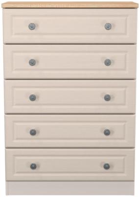 Norfolk Kashmir Ash And Bardolino Oak 5 Drawer Narrow Chest