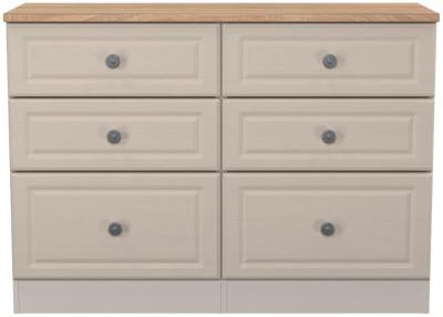 Norfolk Kashmir Ash And Bardolino Oak 6 Drawer Wide Chest