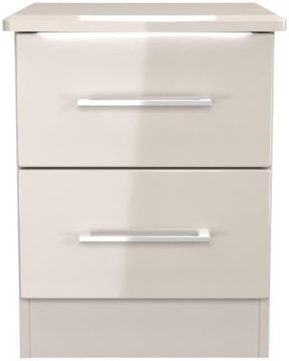 Paris Kashmir Gloss 2 Drawer Bedside Cabinet