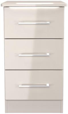 Paris Kashmir Gloss 3 Drawer Bedside Cabinet