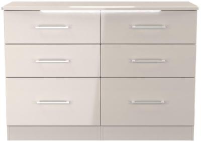 Paris Kashmir Gloss 6 Drawer Wide Chest