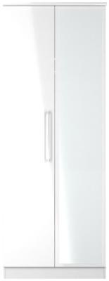 Paris White Gloss Tall 2 Door Mirror Wardrobe W 74cm X D 53cm