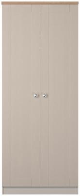 Sussex Kashmir Ash And Bardolino Oak 2 Door Plain Wardrobe W 74cm X D 53cm