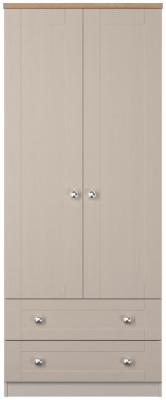 Sussex Kashmir Ash And Bardolino Oak 2 Door Double Wardrobe W 74cm X D 53cm