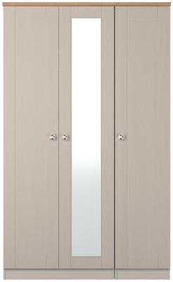 Sussex Kashmir Ash And Bardolino Oak 3 Door Mirror Combi Wardrobe W 111cm X D 53cm