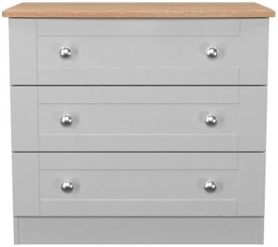 Sussex Grey Ash And Bardolino Oak 3 Drawer Chest